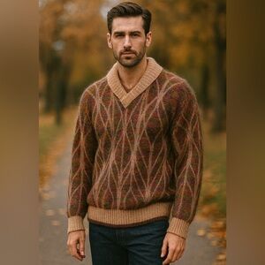 Mohini genuine mohair shawl collar pullover sweater